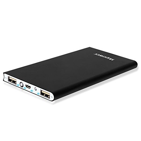Poweradd Slim 2 Mini 10000mAh Power Bank Portable Charger USB Ports  External Battery for iPhone SAMSUNG Mobile Cellphone