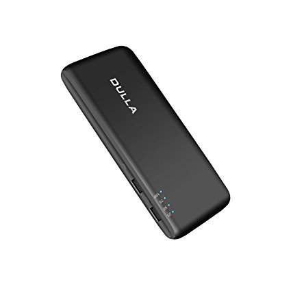 DULLA 15000mAh Portable Power Bank 2.1A Fast Charger External Battery, 2  USB Ports for iPhone 7 6s 6 Plus, iPad, Samsung Galaxy and More(black) -  CHARGE WITH POWER
