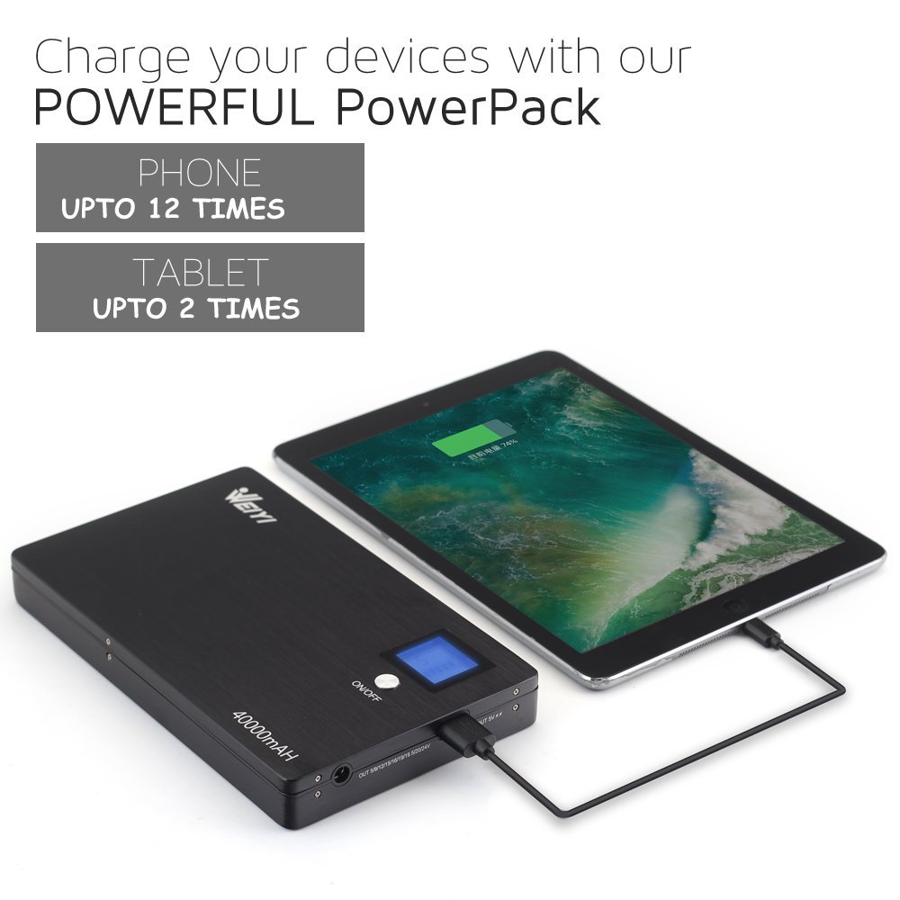 50000mAh Laptop Power Bank 5V 9V 12V 19V 20V 3A External Battery Pack  (185Wh) - Routers Cellphones iPads - GeeWiz