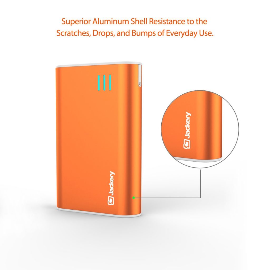 Jackery Fit 10200mAh Dual USB 2.4A Output Portable Power Bank Orange