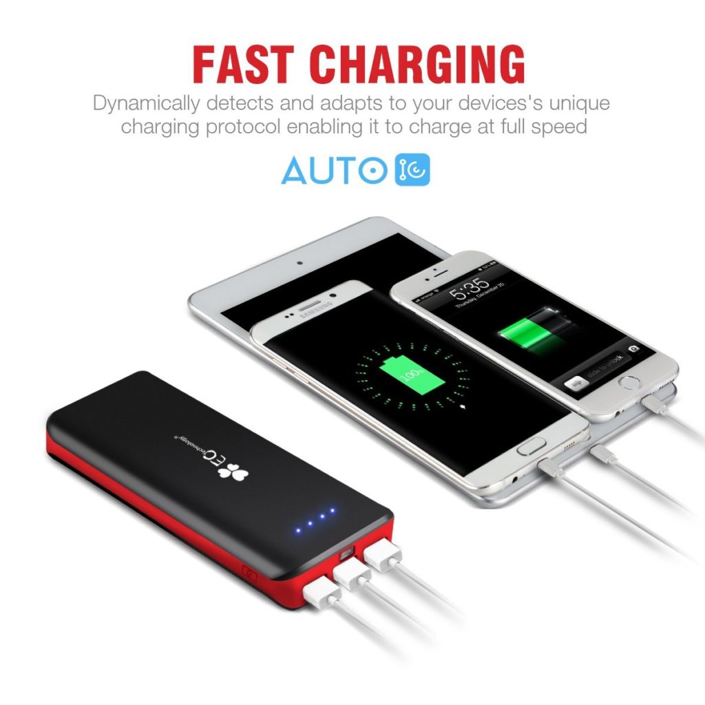 16000 Mah Power Bank, Ec Technology Portable Charger External Battery 