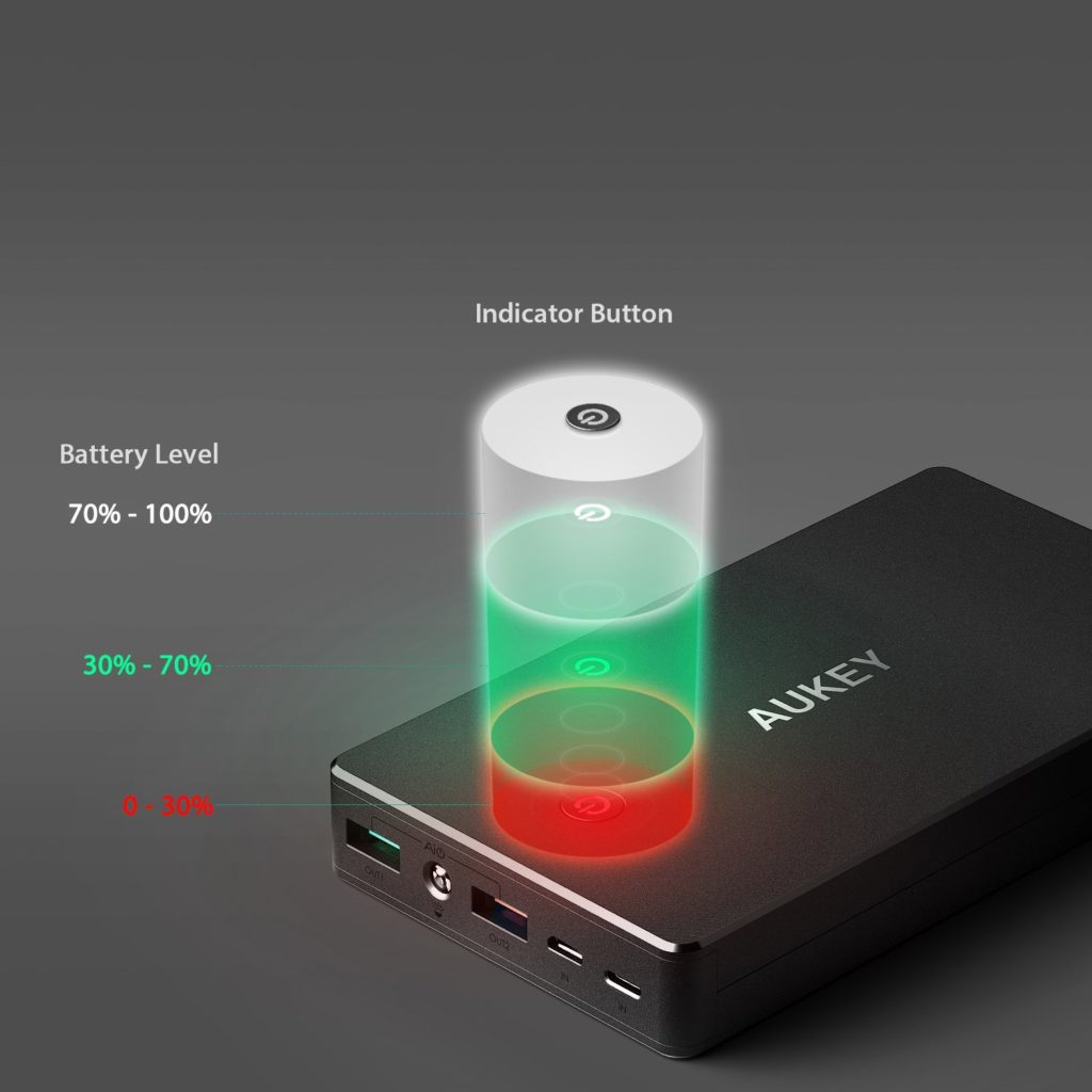 Aukey 20000mAh Universal Portable External Power Bank with Qualcomm