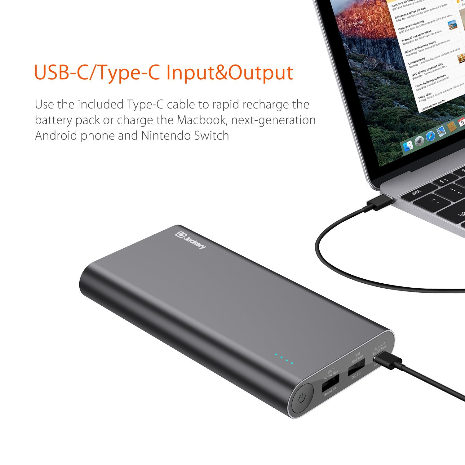 Quick Charge 3.0 In/Output, Poweradd 20100mAh Power Bank Dual USB Ports  (3.8A Output LG 18650 Battery) - CHARGE WITH POWER